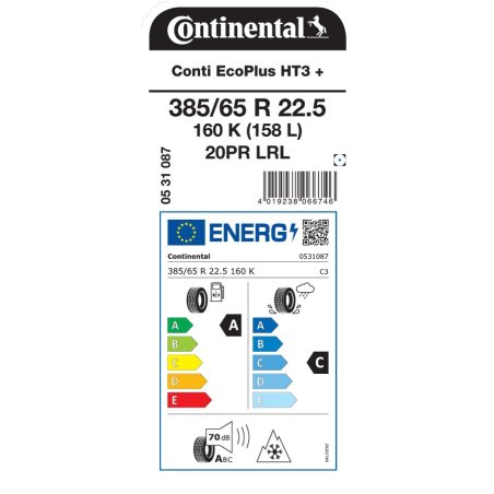 CONTINENTAL Conti EcoPlus HT3 + 385/65R22.5 160K CET3+