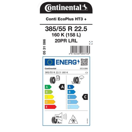 CONTINENTAL Conti EcoPlus HT3 + 385/55R22.5 160K CET3+