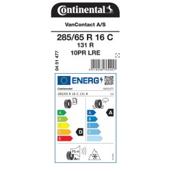 CONTINENTAL VanContact A/S 285/65R16C 131R VANCAS